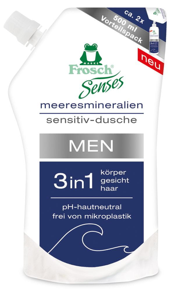 Levně Frosch EKO Senses Sprchový gel pánský 3v1 – náhradní náplň 500 ml