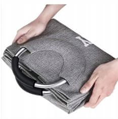 INNA Koš na prádlo 40l odstíny šedé a stříbrné barvy robustní skládací koš na prádlo s taškou na prádlo