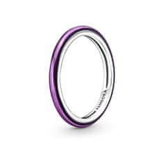 Pandora Minimalistický stříbrný prsten s fialovým smaltem 199655C01 (Obvod 52 mm)