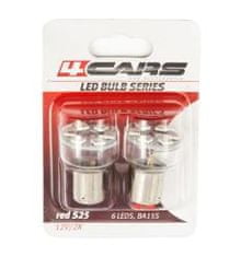 4Cars 4CARS LED žárovka 6LED 12V S25-5050SMD BA15S červená