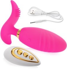XSARA Stimulační vajíčko samonosný vibrátor do vagíny a na klitoris s ovladačem - 10 funkcí + 6 úrovní intenzity - 73429944