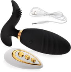 XSARA Stimulační vajíčko samonosný vibrátor do vagíny a na klitoris s ovladačem - 10 funkcí + 6 úrovní intenzity - 73402209