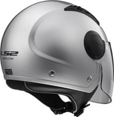 LS2 AIRFLOW skútr jet helma lesklá stříbrná vel.XXS