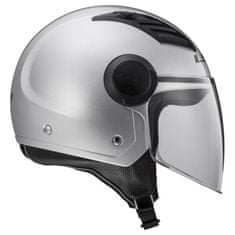 LS2 AIRFLOW skútr jet helma lesklá stříbrná