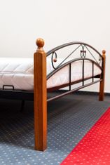 Nejlevnější nábytek NEJBY, postel 180x200 cm s roštem, masiv/kov, třešeň antická