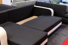 Nejlevnější nábytek Rohová sedačka LEFHET BIS, černá látka/bílá látka