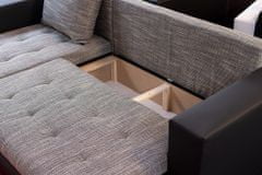 Nejlevnější nábytek Rohová sedačka OROSTA, šedá látka/černá ekokůže