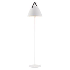 NORDLUX Designová stojací lampa s koženým popruhem Strap bílá