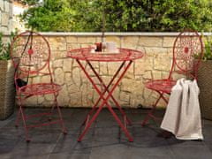 Beliani Zahradní kovový stůl ø 70 cm červený SCARIO