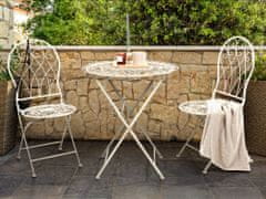 Beliani Zahradní kovový stůl ø 70 cm krémově bílý STIFFE