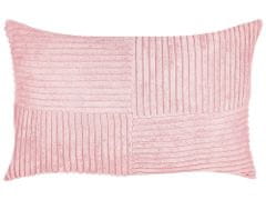 Beliani Sada 2 manšestrových polštářů 47 x 27 cm růžové MILLET
