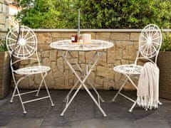 Beliani Zahradní kovový stůl ø 70 cm krémově bílý SCAFA