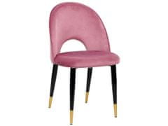 Beliani Sada 2 sametových jídelních židlí růžové MAGALIA