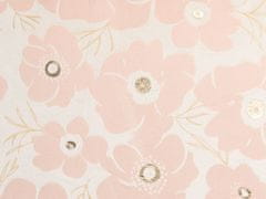 Beliani Sada 2 sametových polštářů s květovaným vzorem 45 x 45 cm béžové/růžové TRITELEIA