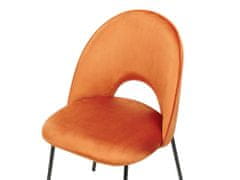Beliani Sada 2 sametových jídelních židlí oranžové COVELO