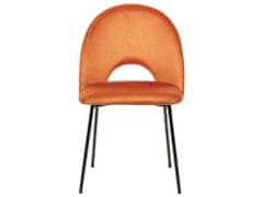 Beliani Sada 2 sametových jídelních židlí oranžové COVELO