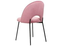 Beliani Sada 2 sametových jídelních židlí růžové COVELO