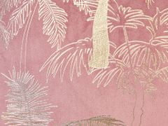 Beliani Sada 2 sametových polštářů 45 x 45 cm růžové/zlaté CARANDAY