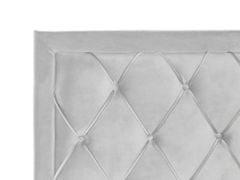 Beliani Sametová postel s úložným prostorem 180 x 200 cm světle šedá LIEVIN