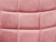 Beliani Sametová kancelářská židle růžová LABELLE