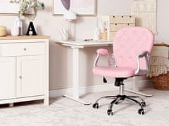 Otočná kancelářská židle z umělé kůže růžová PRINCESS