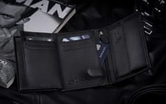 ZAGATTO Pánská vertikální kožená peněženka s ochranou RFID, 2 kapsy na bankovky, 10 slotů na karty, kapsa s okénkem, např. na fotografii, přihrádka na mince, přihrádky na doklady,12,7x9x2,5 / ZG-N4-F17