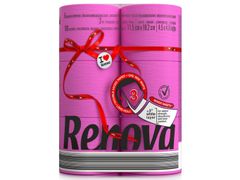 Renova Toaletní papír Maxi tmavě růžový 3-vrstvý, 6 ks