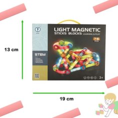 KIK Svítící magnetické kostky pro malé děti 76 prvků
