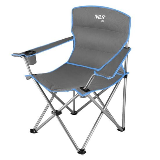 NILLS CAMP skládací židle NC3079 šedá-modrá