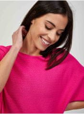 Orsay Tmavě růžový lehký vzorovaný svetr s krátkým rukávem ORSAY M