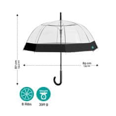 Perletti Dámský automatický deštník BLACK BORDER Transparent, 26273