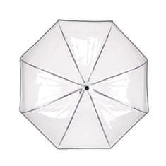 Perletti Dámský automatický deštník BLACK BORDER Transparent, 26273