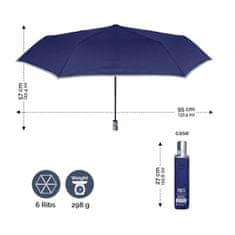 Perletti Technology Plně automatický skládací deštník s reflexním pásem / červený, 21754