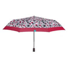 Perletti Dámský skládací automatický deštník Floreale / červený lem, 26308