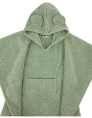 EKO Pončo bavlněné s kapucí a oušky Olive green 75x120 cm