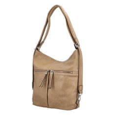 Romina & Co. Bags Prostorný dámský koženkový kabelko-batoh Andreas, zemitá
