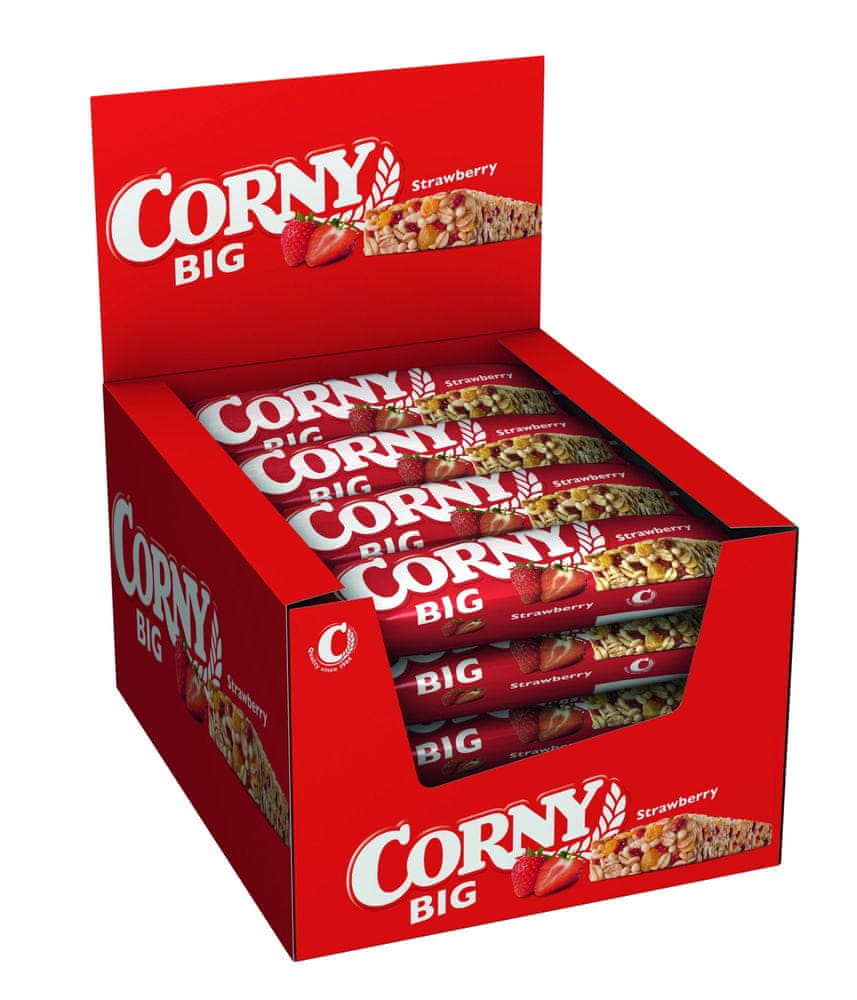 Levně Corny BIG cereální tyčinka jahoda 24 x 40 g