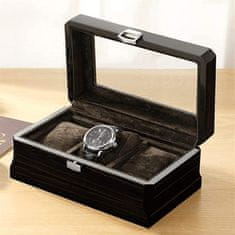Northix Elegantní krabička na hodinky - Místo pro 3 hodinky 