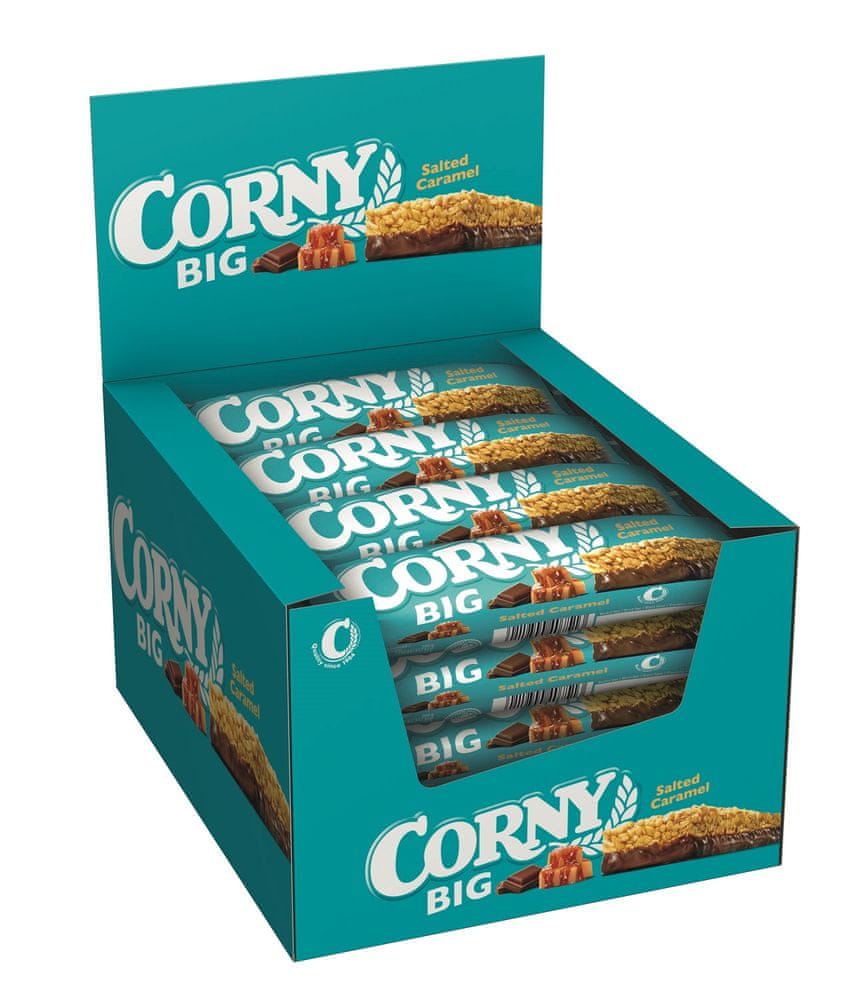 Levně Corny BIG cereální tyčinka slaný karamel 24 x 40 g