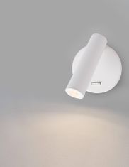Nova Luce Moderní nástěnná LED lampička Laredo s nastavitelným spotem bílá