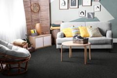 AKCE: 130x440 cm Metrážový koberec Santana 50 černá s podkladem resine, zátěžový (Rozměr metrážního produktu Bez obšití)