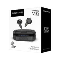 Krüger&Matz M6 Bezdrátová sluchátka s power bankou - černá KMPM6-B