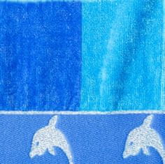 Lovely Home Oboustranná plážová osuška Lovely Home Dolphin Stripe modrá