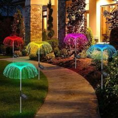 HOME & MARKER® Solární světla připomínající palmu, Svítící dekorace umožňuje přepínat mezi 7 barvami (65 x 38 cm, 1,2V) | LUMIPALM