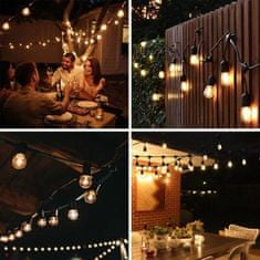 HOME & MARKER® Venkovní osvětlení, Světelný řetěz a Zahradní dekorace, Světelná girlanda (7,5 m, 25 světel) | YARDBULBS 