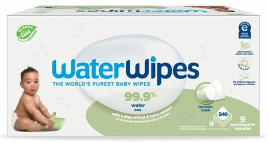 WaterWipes 9x Ubrousky vlhčené bez obsahu plastů Soapberry 60 ks (540 ks)