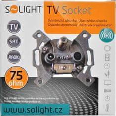 Solight  Účastnická anténní zásuvka průběžná TV + Radio + Satelit, útlum 7dB, 75 Ohm