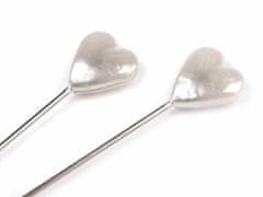 Kraftika 1krab ílá perleť ozdobné špendlíky délka 55mm srdce