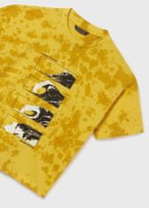 MAYORAL batikované hořčičné tričko s potiskem Velikost: 10/140