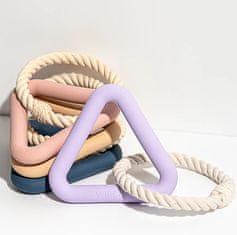 Decor By Glassor Gumová hračka pro pejsky triangl s provazem růžový